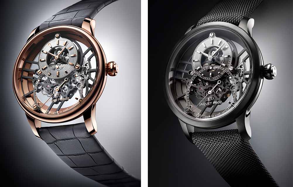 雅克德罗(JAQUET DROZ)大秒针镂空腕表(GRANDE SECONDE SKELET-ONE)展现两种全新面貌