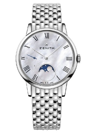 Zenith真力时推出36毫米Elite女士月相全钢腕表